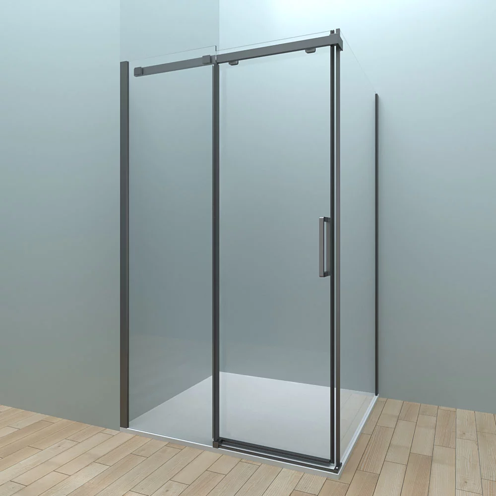 Душевой уголок Veconi RV-070B RV070B-140100-01-C4 1400*1000 мм (чёрный матовый/прозрачное)