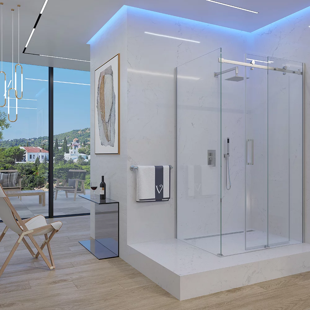 Душевой уголок Veconi Rovigo RV074-14090-01-C4 1400*900 мм (хром/прозрачное)