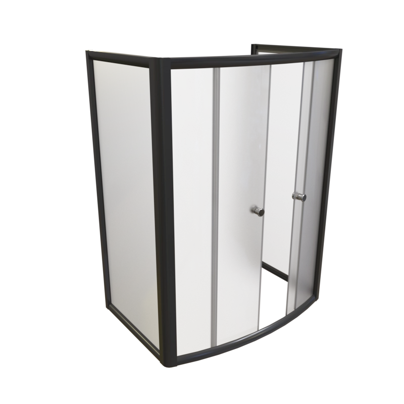 Душевой уголок Radomir Диана 1-09-6-0-0-0140 1390*950 мм (чёрный/прозрачное)