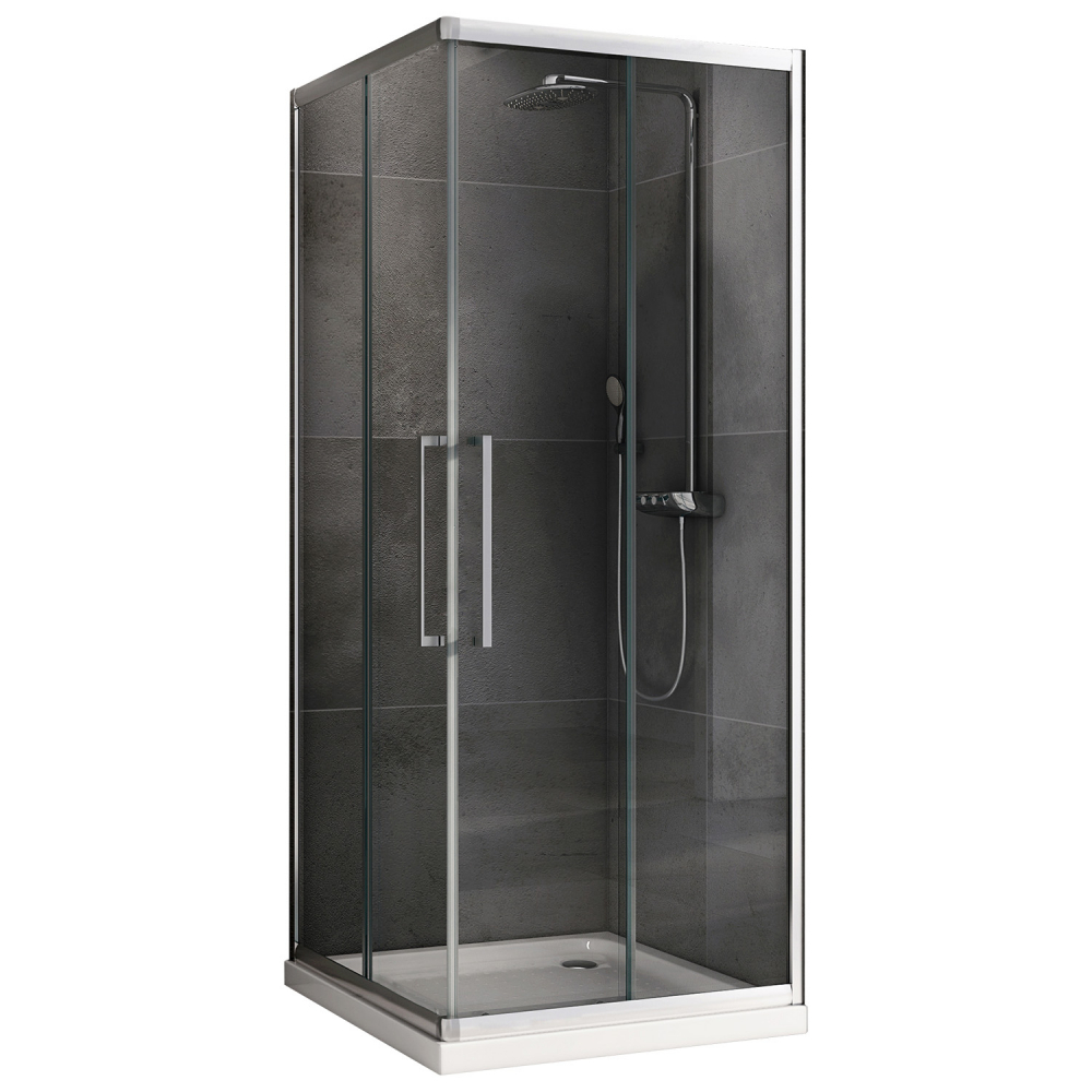 Душевой уголок Abber Schwarzer Diamant AG02080H 800*800 мм (хром/прозрачное)