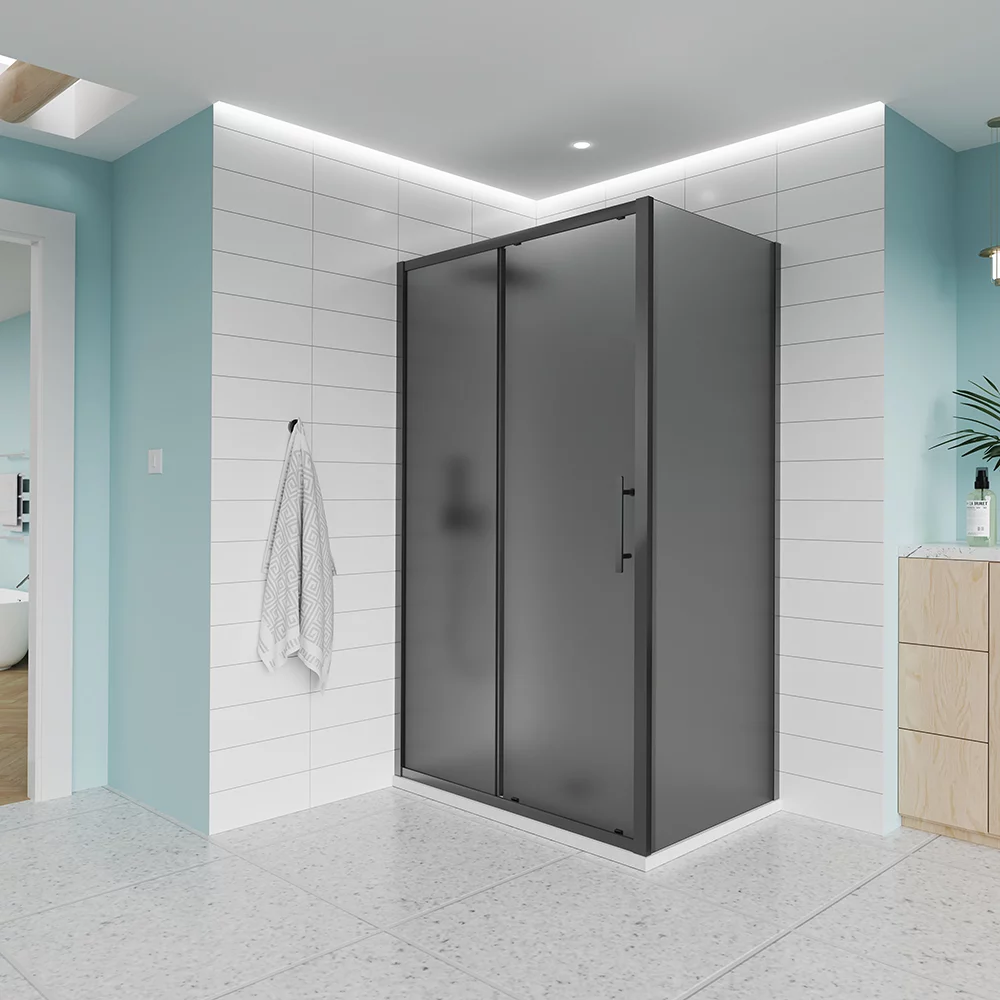 Душевой уголок Veconi Evo 100SP B E1-SP-B-160100-12-C9 1600*1000 мм (чёрный матовый/тонированное матовое)