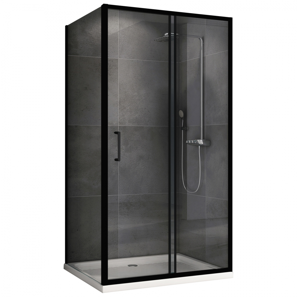 Душевой уголок Abber Schwarzer Diamant AG30100B5-S50B5 1000*500 мм (чёрный/прозрачное)