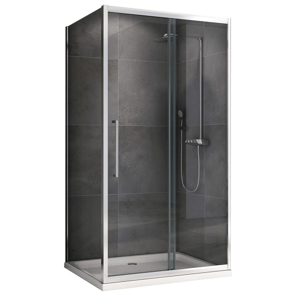 Душевой уголок Abber Schwarzer Diamant AG30100H-S50 1000*500 мм (хром/прозрачное)