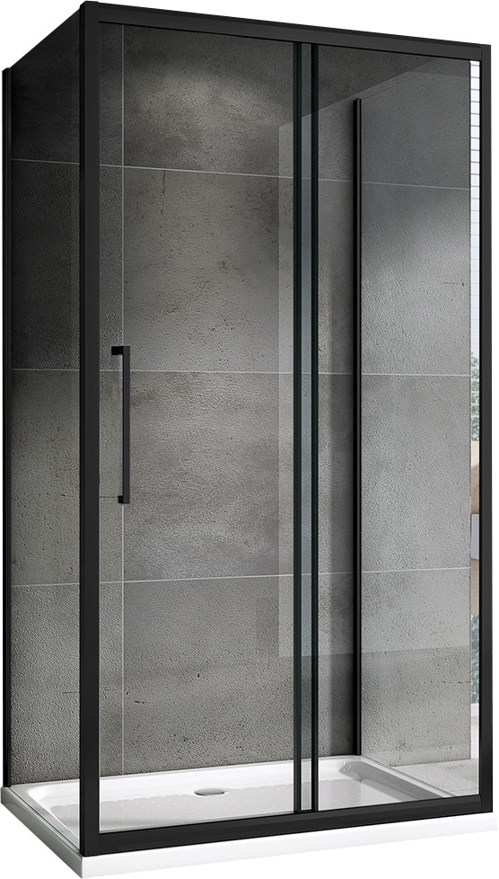 Душевой уголок Abber Schwarzer Diamant AG30120BH-S50B 1200*500 мм (чёрный/прозрачное)