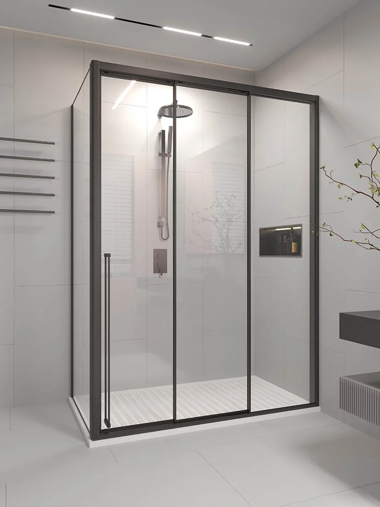 Душевой уголок Veconi Ptato 300 SP B-R PR3/R-SP-16080-01-B-C4 1600*800 мм (чёрный матовый/прозрачное)