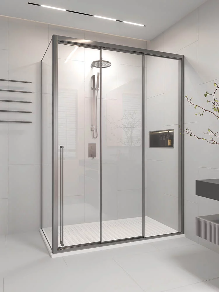 Душевой уголок Veconi Ptato 300 SP GR-R PR3/R-SP-150100-01-GR-C4 1500*1000 мм (графит брашированный/прозрачное)