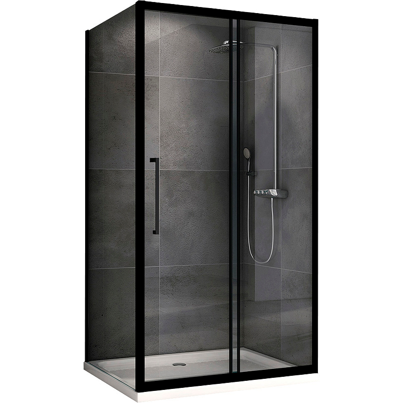 Душевой уголок Abber Schwarzer Diamant AG30180BH-S60B 1800*600 мм (чёрный/прозрачное)