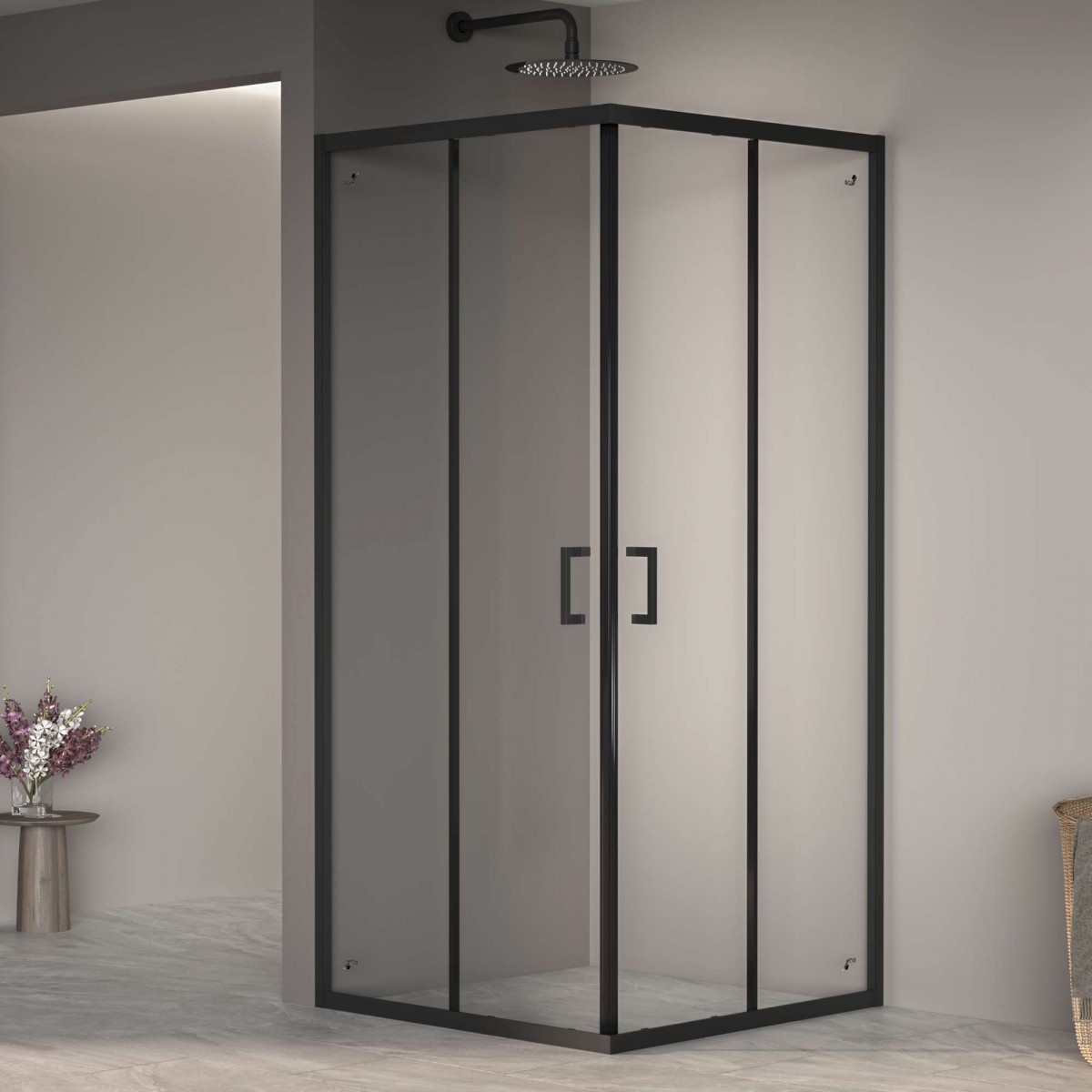 Душевой уголок RGW Passage PA-030B 1000*1000 мм (чёрный/прозрачное)