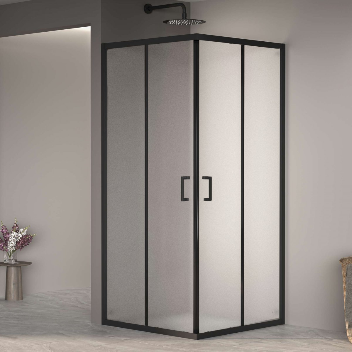 Душевой уголок RGW Passage PA-030B 800*800 мм (чёрный/матовое)