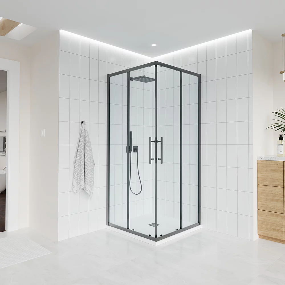 Душевой уголок Veconi Evo 300 G E3-GR-100100-01-C9 1000*1000 мм (графит брашированный/прозрачное)