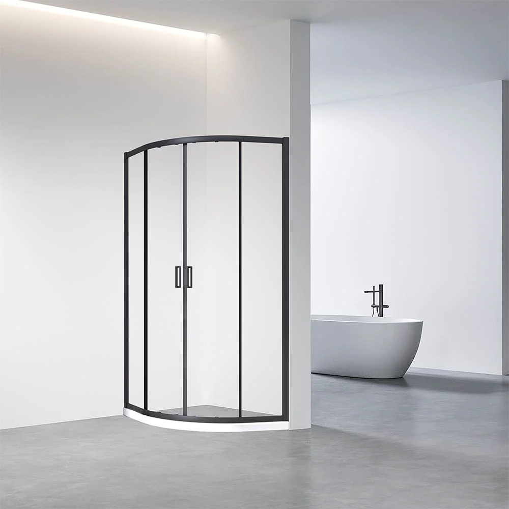 Душевой уголок Veconi RV-01B  RV01B-80-01-C7 800*800 мм (чёрный матовый/прозрачное)