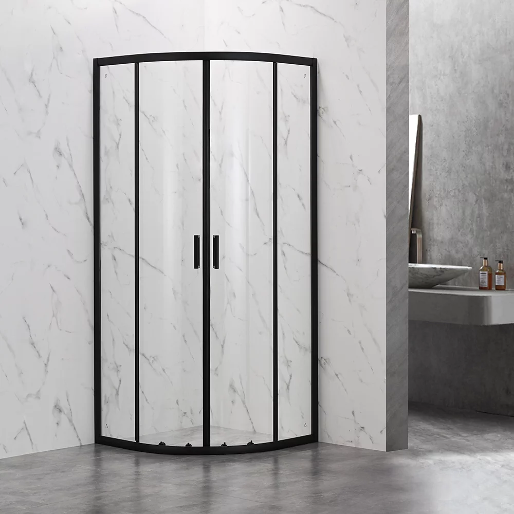 Душевой уголок Veconi RV-202B RV202B-80-01-C4 800*800 мм (чёрный матовый/прозрачное)