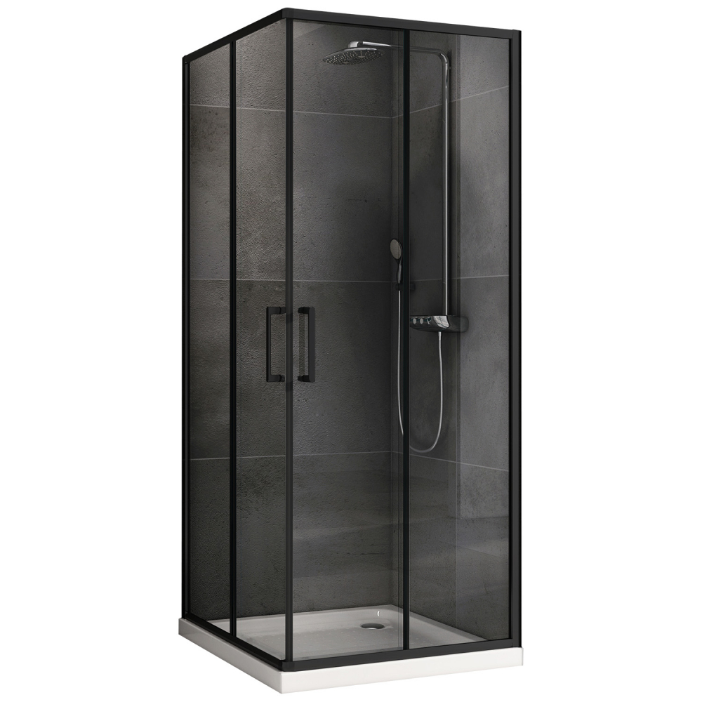 Душевой уголок Abber Schwarzer Diamant AG02080B5 800*800 мм (чёрный/прозрачное)