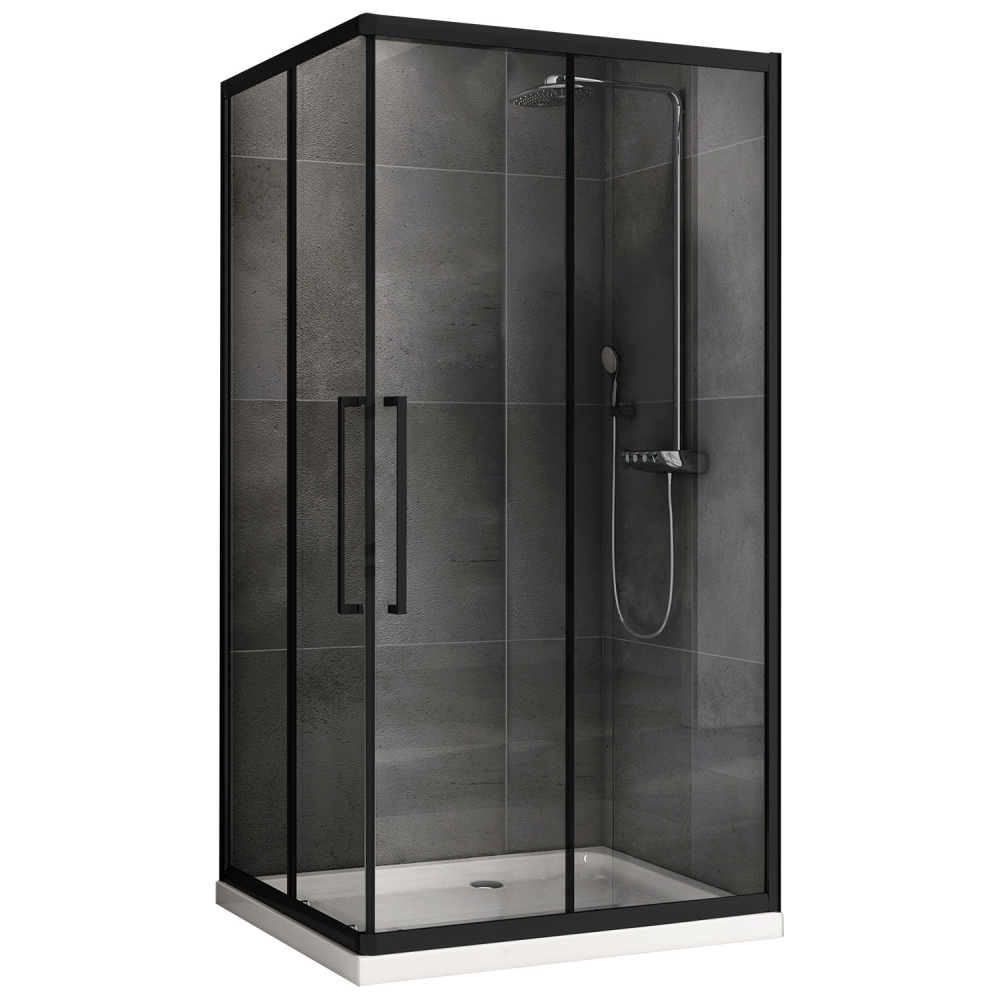 Душевой уголок Abber Schwarzer Diamant AG02128BH 1200*800 мм (чёрный/прозрачное)