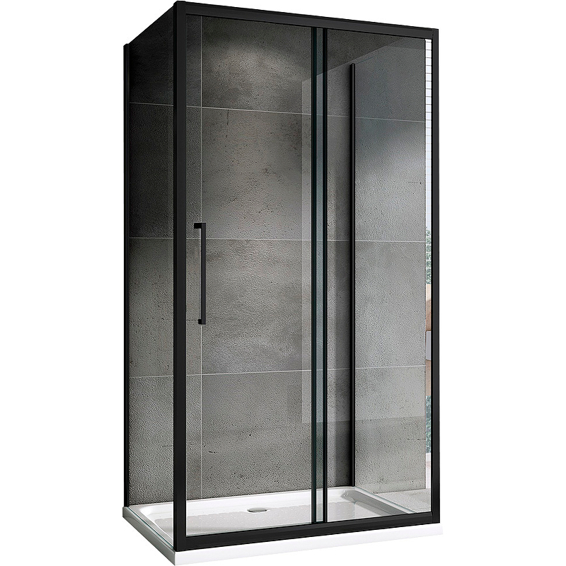 Душевой уголок Abber Schwarzer Diamant AG30170BH-S50B-S50B 1700*500 мм (чёрный/прозрачное)