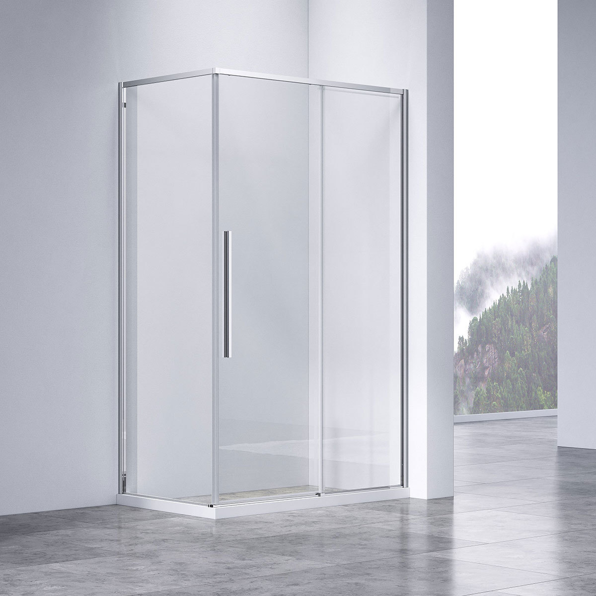 Душевой уголок Vincea Slim-N VSR-4SN9011CL 1100*900 мм (хром/прозрачное)