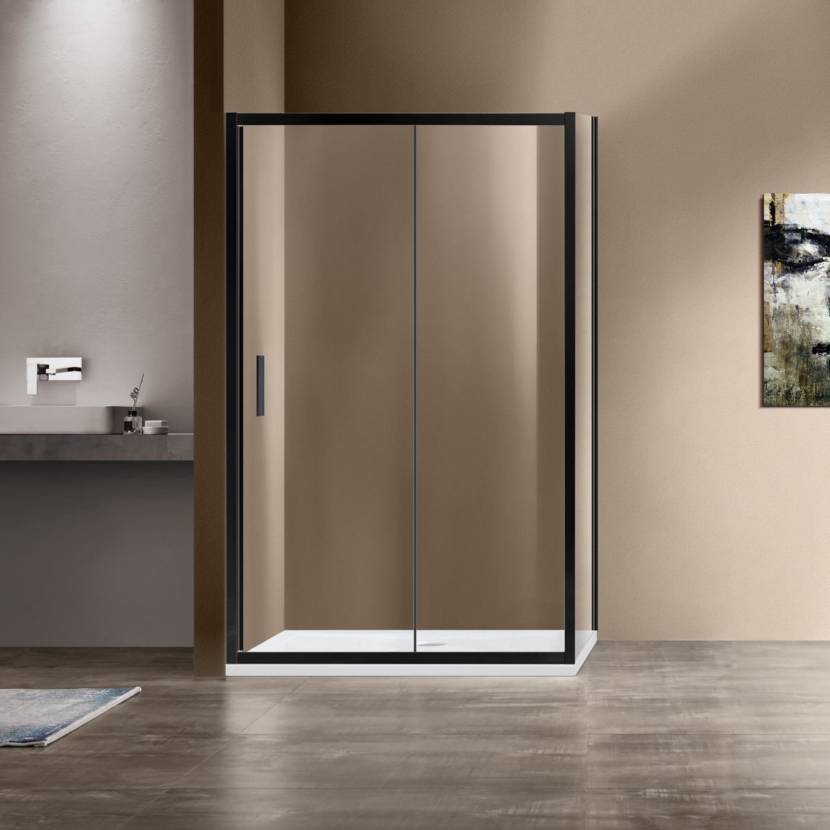 Душевой уголок Vincea Garda VSR-1G1013CLB 1300*1000 мм (черный/прозрачное)