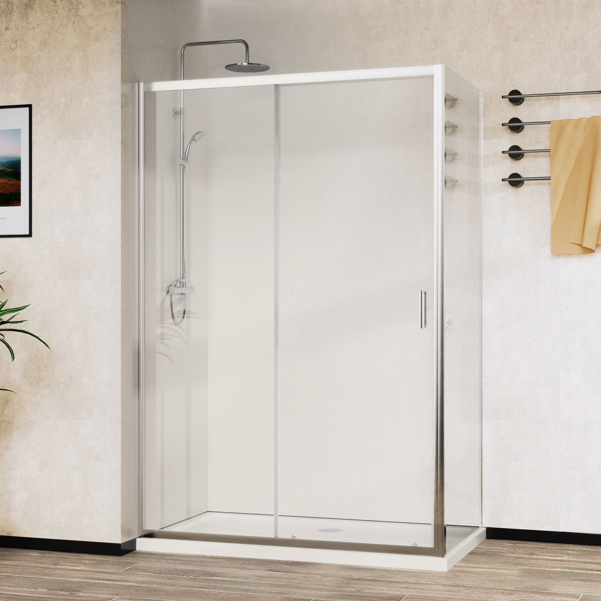 Душевой уголок Vincea City VSR-5CT9012CL 1200*900 мм (хром/прозрачное)
