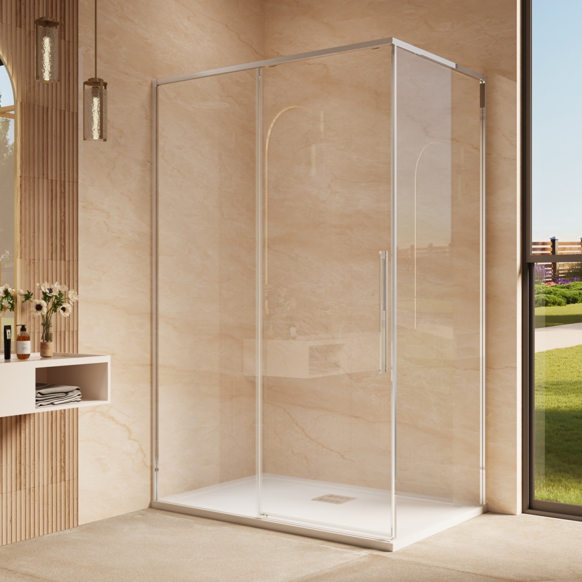 Душевой уголок Vincea Ultima VSR-7UL1013CL 1300*1000 мм (хром/прозрачное)