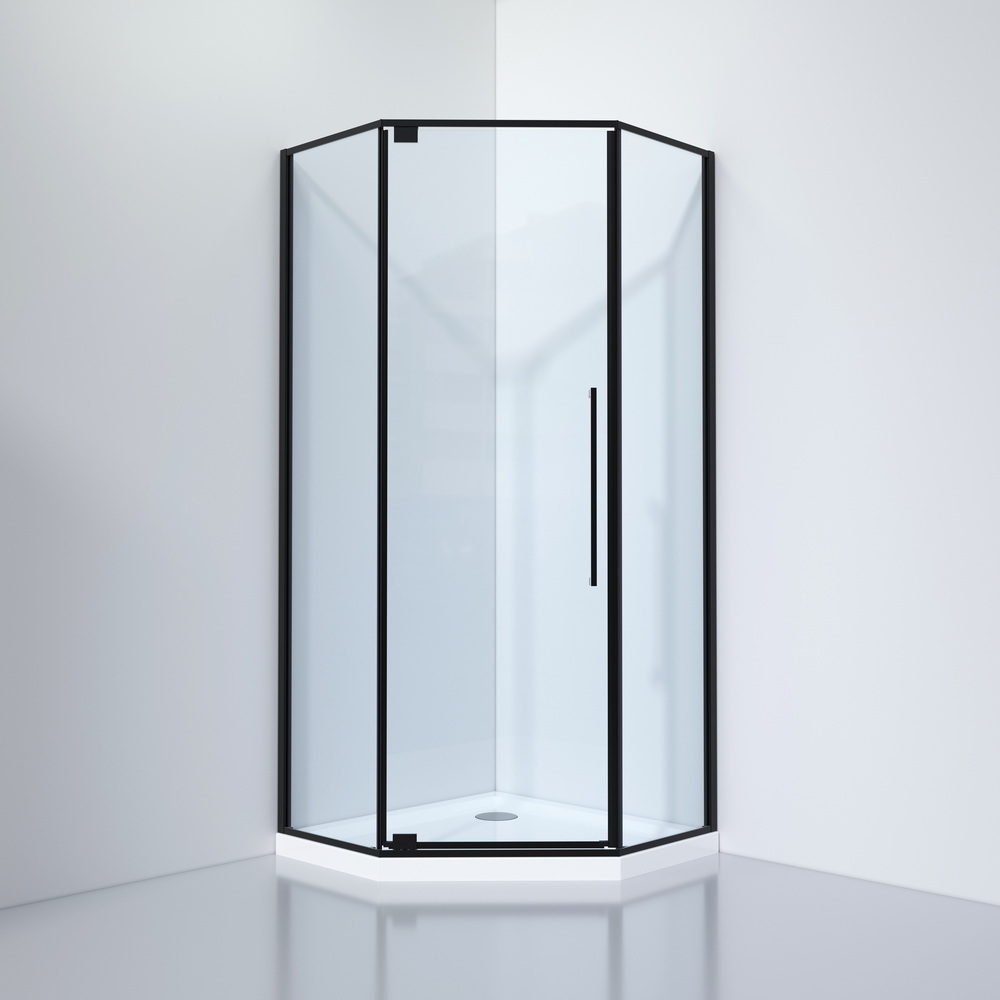 Душевой уголок Black&White Stellar Wind S815 BC 900*900 мм (черный матовый/прозрачное)