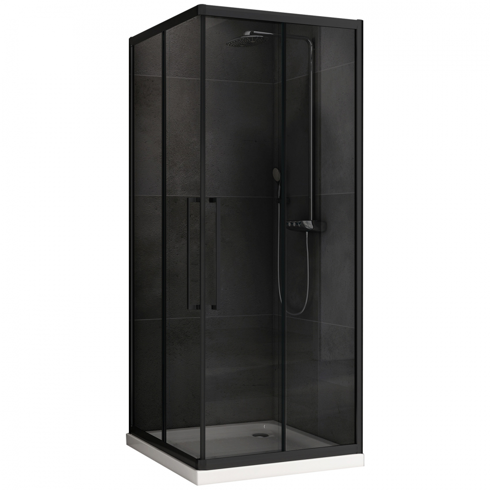 Душевой уголок Abber Schwarzer Diamant AG02100BDTH 1000*1950 мм (чёрный/тонированное)