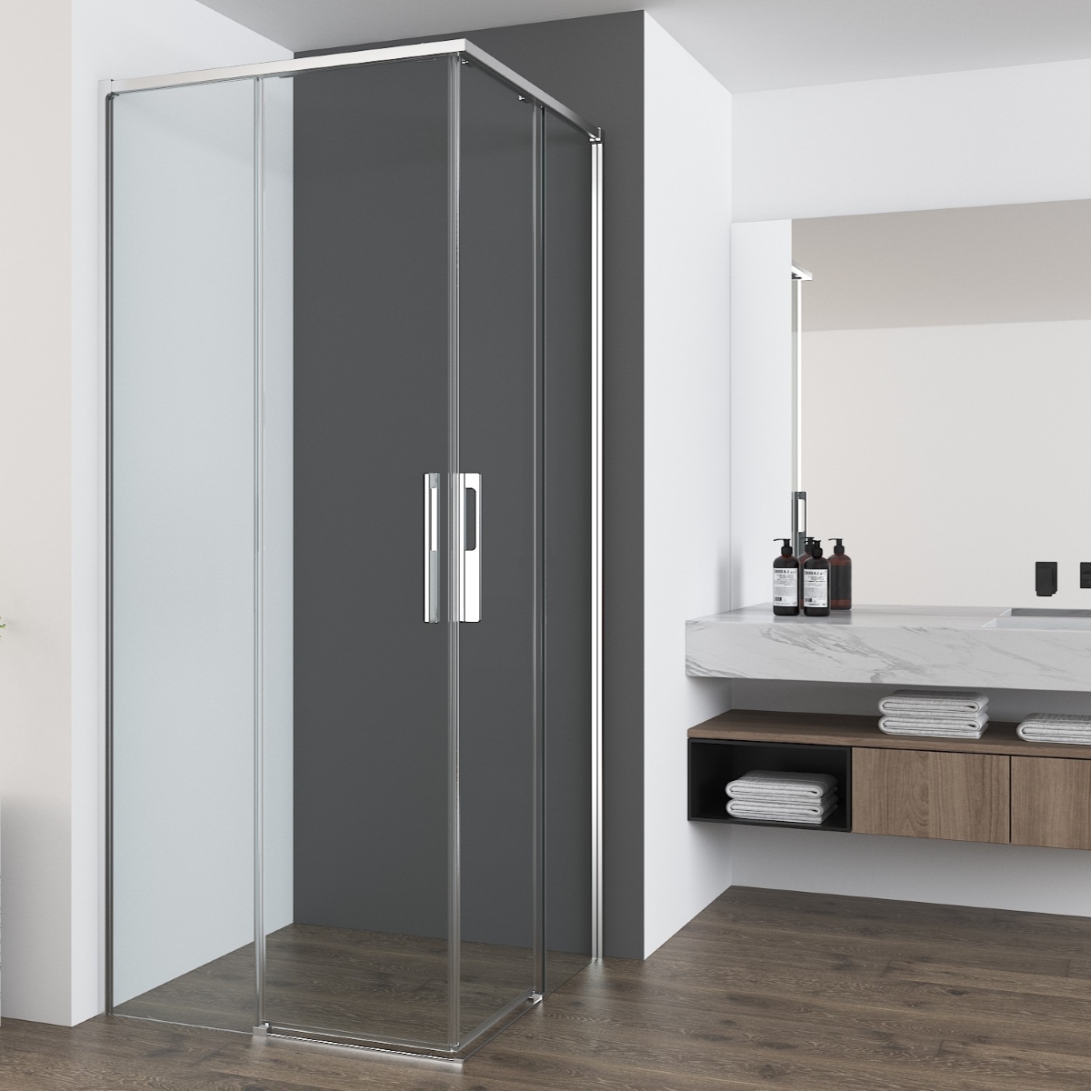 Душевой уголок Vincea Ultima VSS-7UL8080CL 800*800 мм (хром/прозрачное)