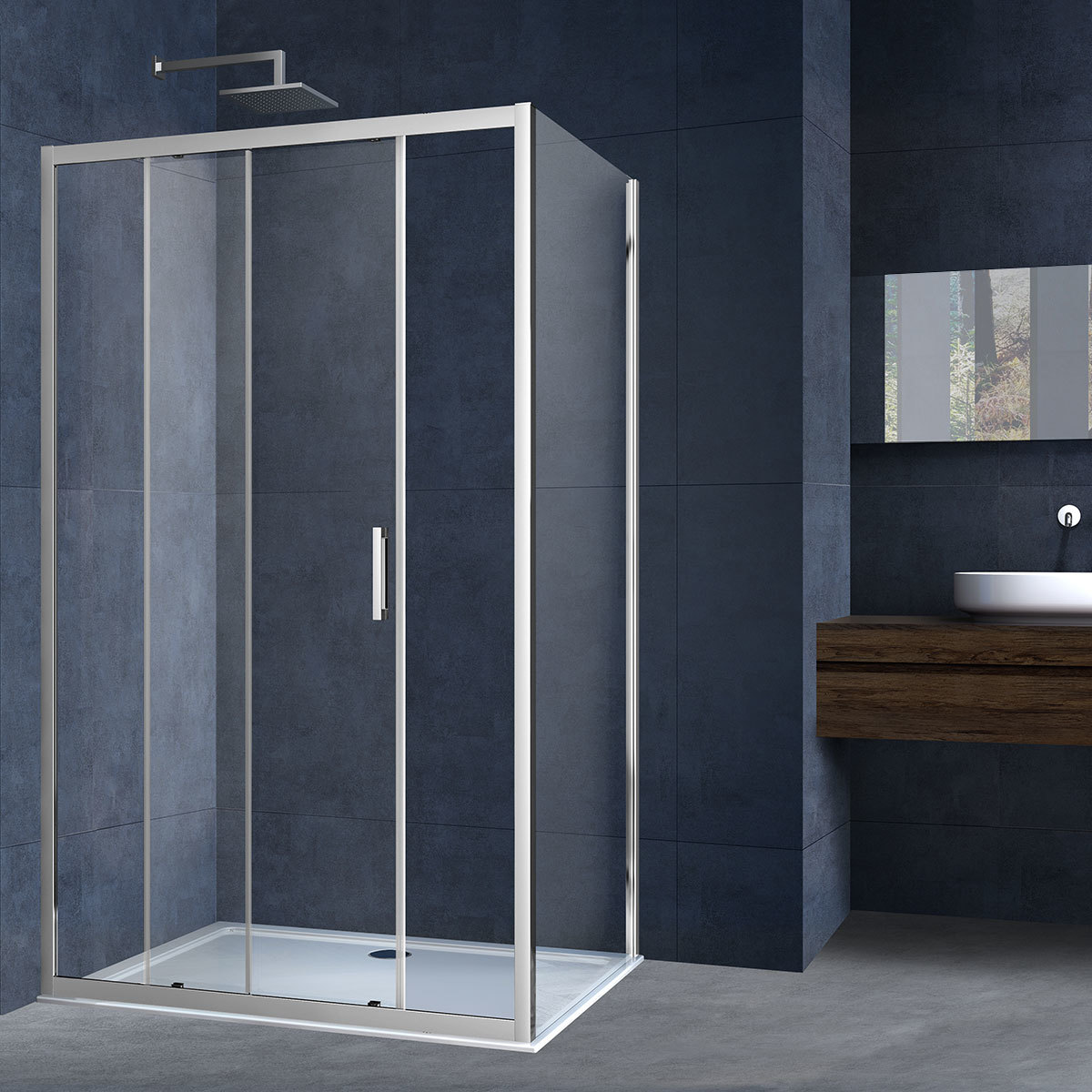 Душевой уголок Vincea Alpha VSR-3AL9014CL 1400* 900 мм (хром/прозрачное)