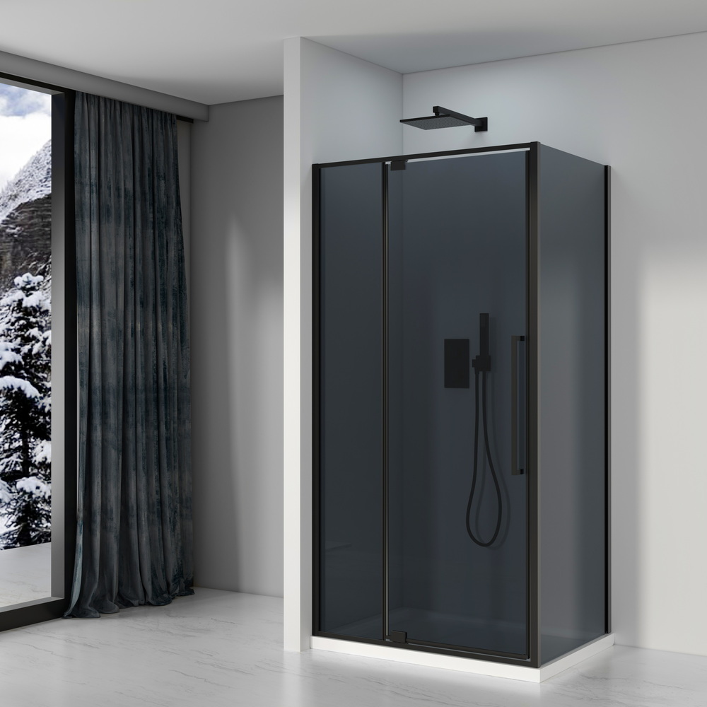 Душевой уголок Black&White Stellar Wind S818 BG 1000*800 мм (черный матовый/тонированное)