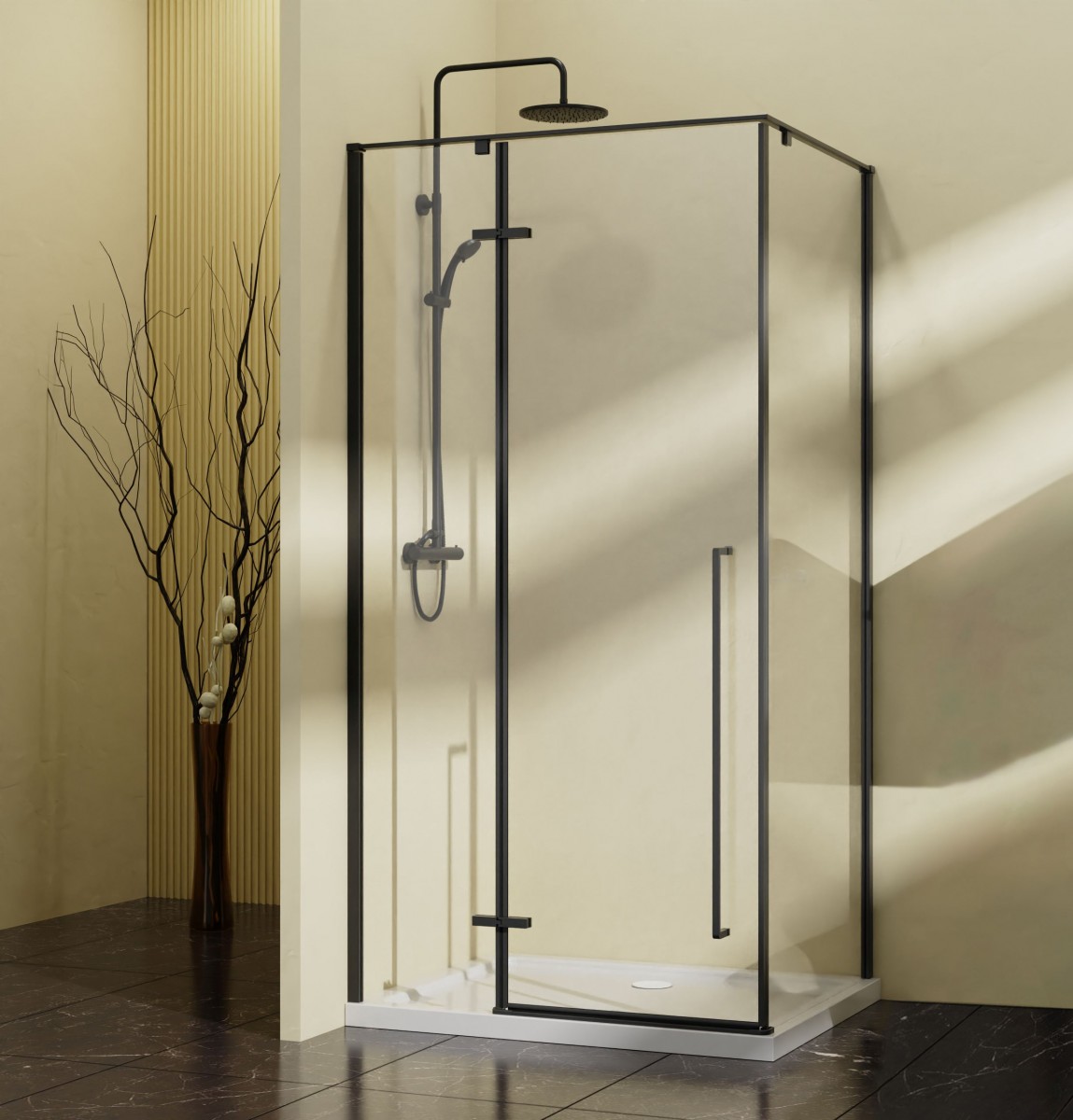 Душевой уголок Vincea Slim-N VSR-5SN1010CLB 1000*1000 мм (черный/прозрачное)