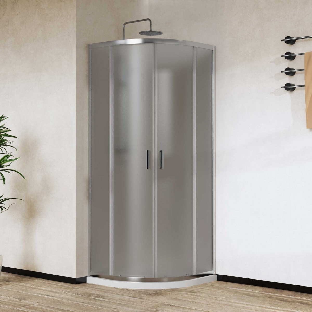 Душевой уголок Vincea City VSQ-5CT800MT 800*800 мм (хром/рифленое)