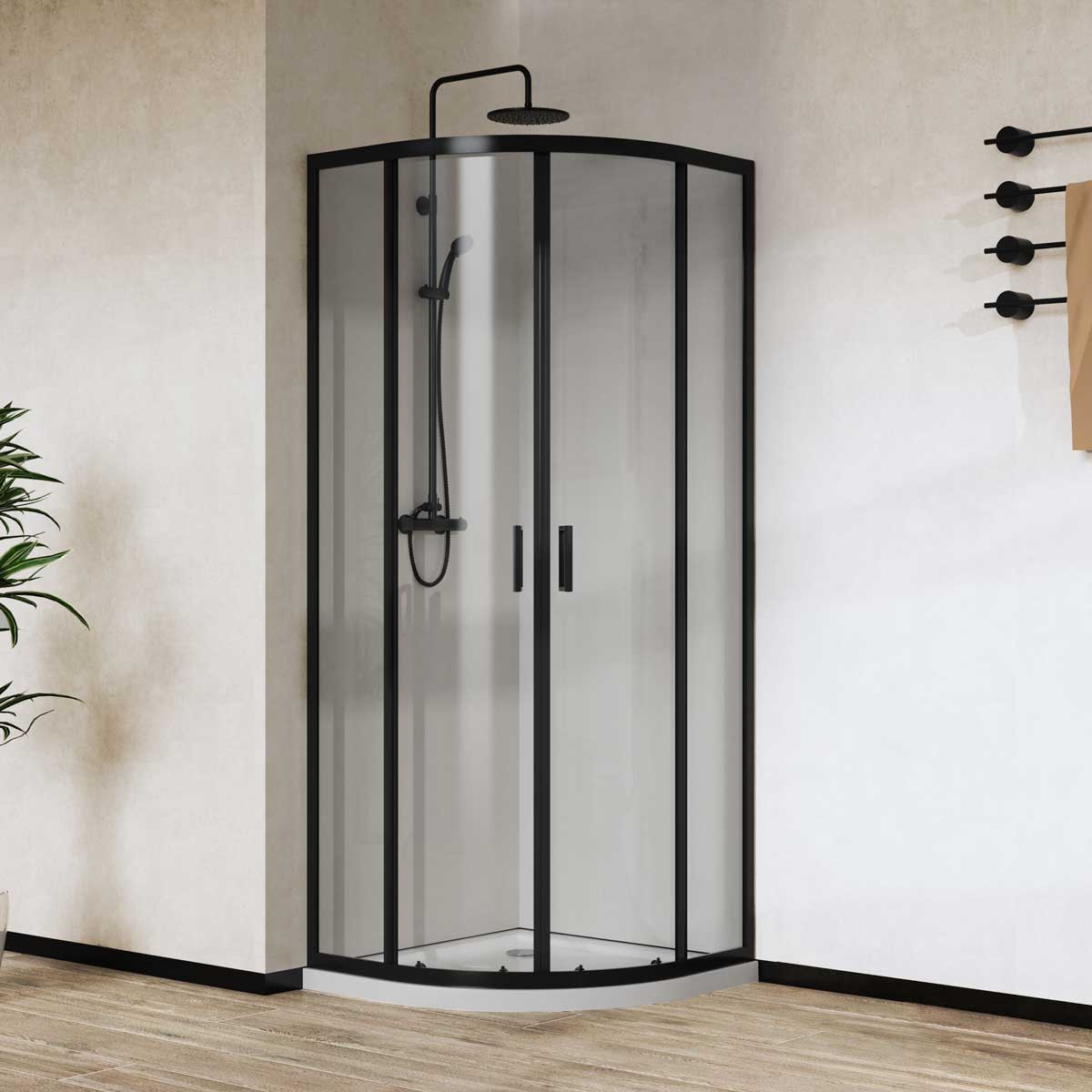 Душевой уголок Vincea City VSQ-5CT900CLB 900*900 мм (черный/прозрачное)