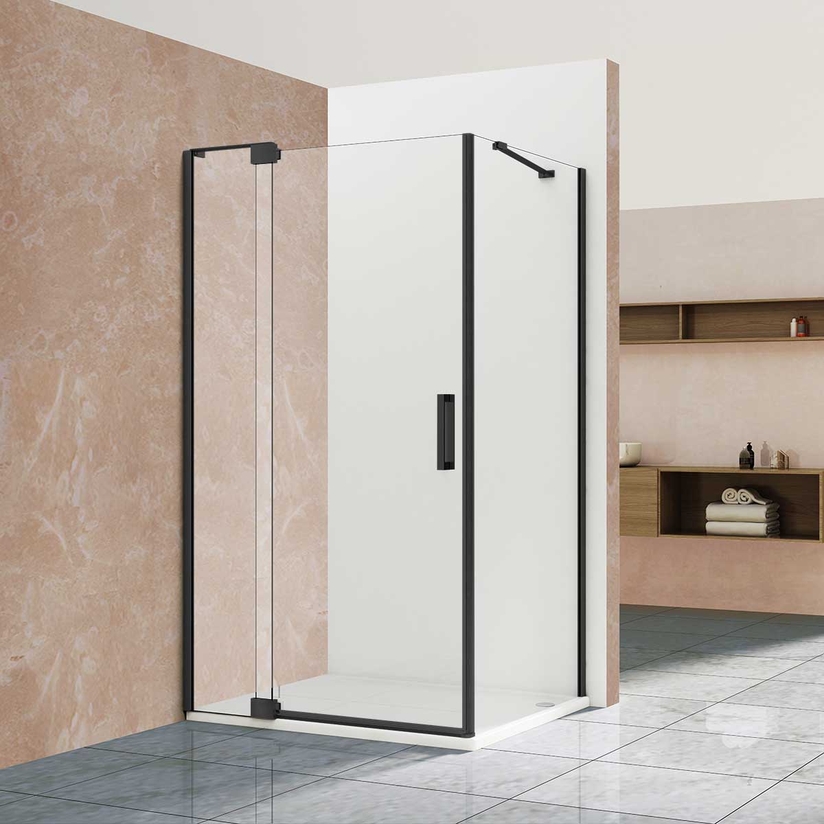 Душевой уголок Vincea Extra VSR-1E809090CLB 800/900*900 мм (черный/прозрачное)