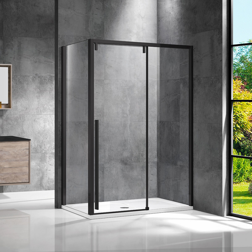 Душевой уголок Vincea Lugano VSR-1L9014CLB-1 1400*900 мм (черный/прозрачное)