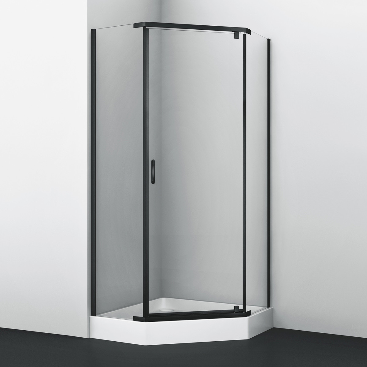 Душевой уголок WasserKRAFT Wiese 84P11 900*900 мм (чёрный/прозрачное)