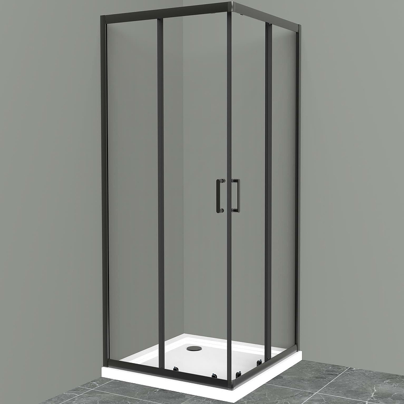 Душевой уголок BelBagno UNO-195-A-2-100-C-NERO 1000*1000 мм (черный матовый/прозрачное)