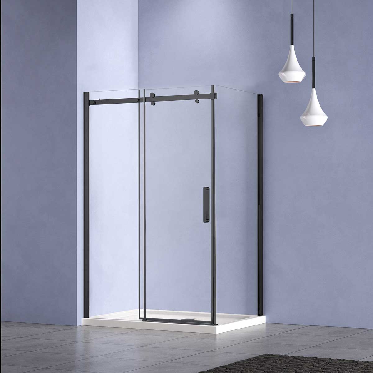 Душевой уголок Vincea Como-N VSR-4CN8014CLB 1400*800 мм (черный/прозрачное)