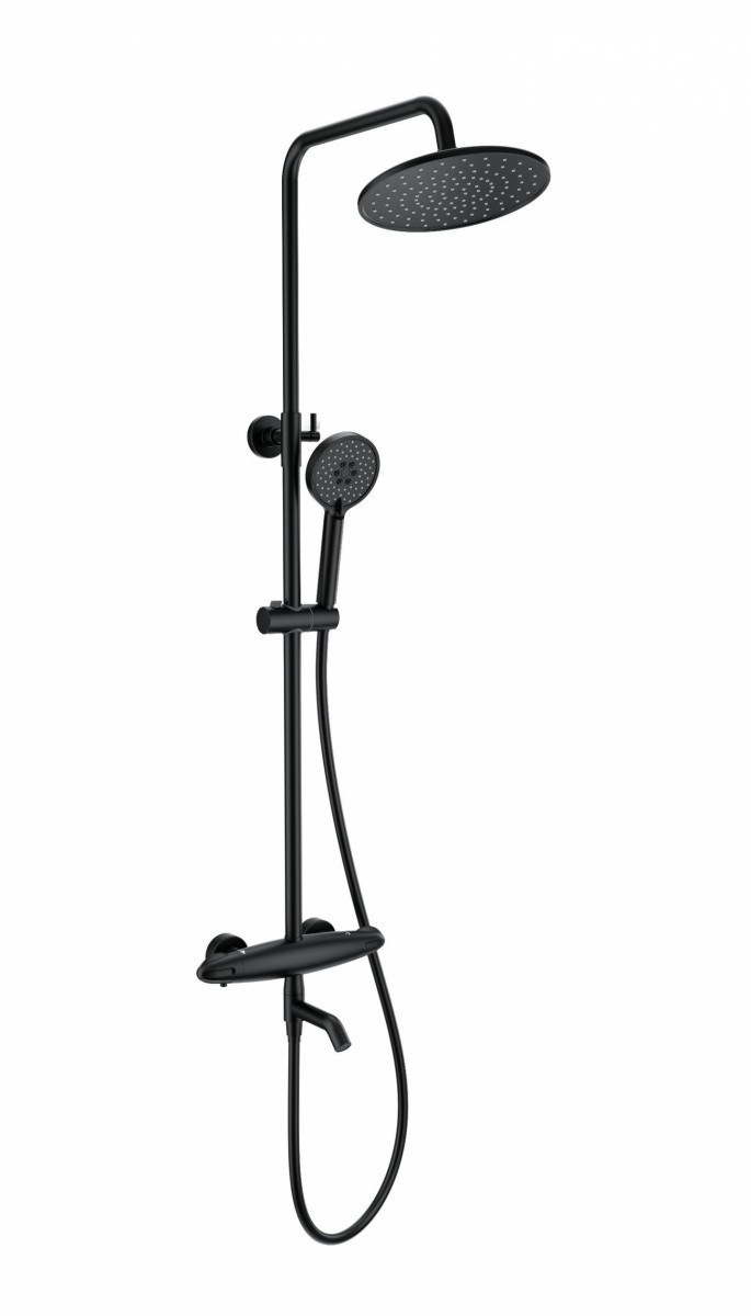 Душевая система Wonzon & Woghand CAPSULE WW-B3031-A3-MB (чёрный матовый) с термостатом