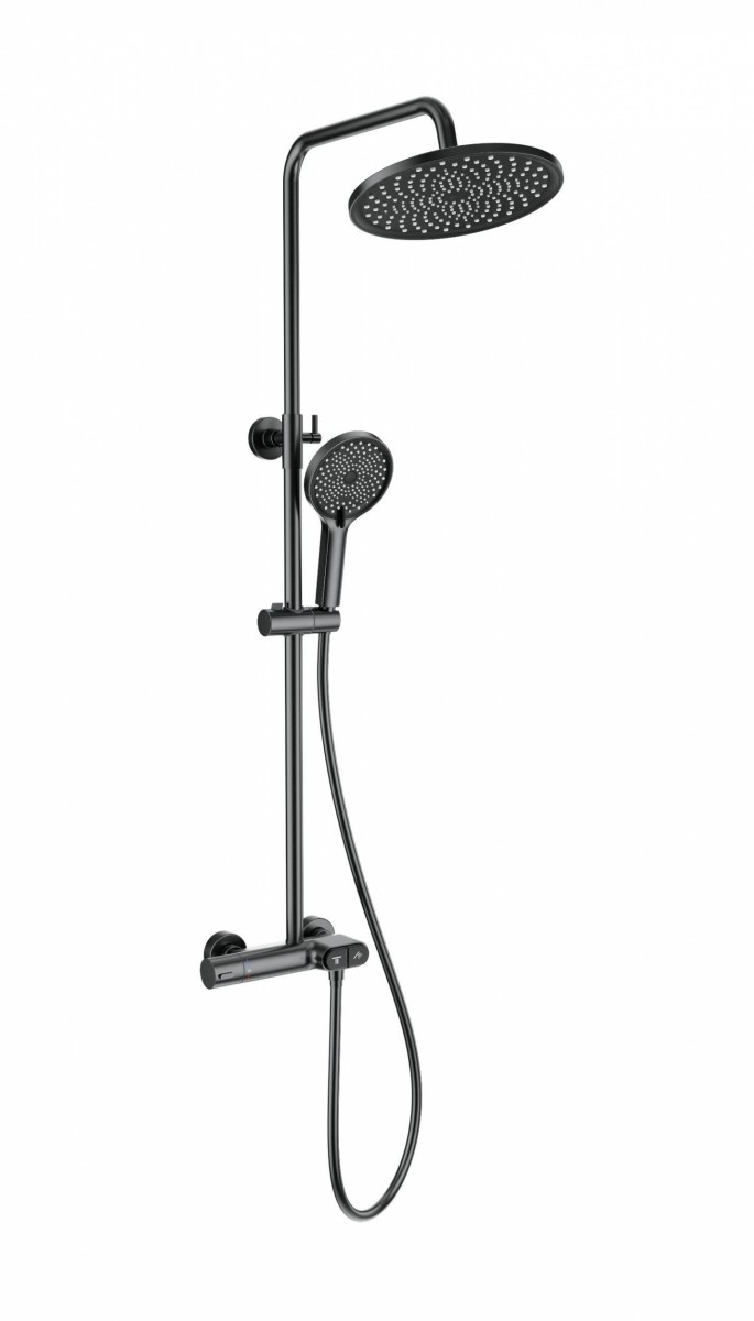 Душевая система Wonzon & Woghand MUSE Corno WW-B2091-A-BGG (тёмный графит) с термостатом