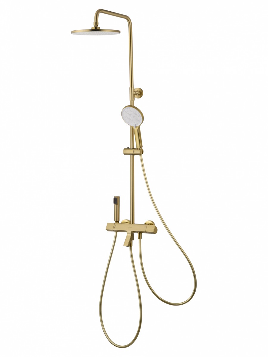Душевая система Wonzon & Woghand The ONE WW-B3094-BG (брашированное золото) с термостатом