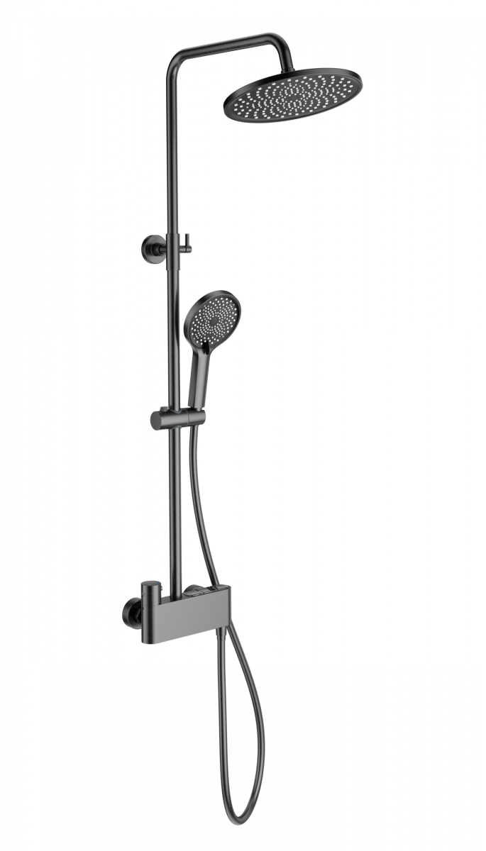 Душевая система Wonzon & Woghand MUSE Corno WW-B3110-BGG (тёмный графит) с термостатом