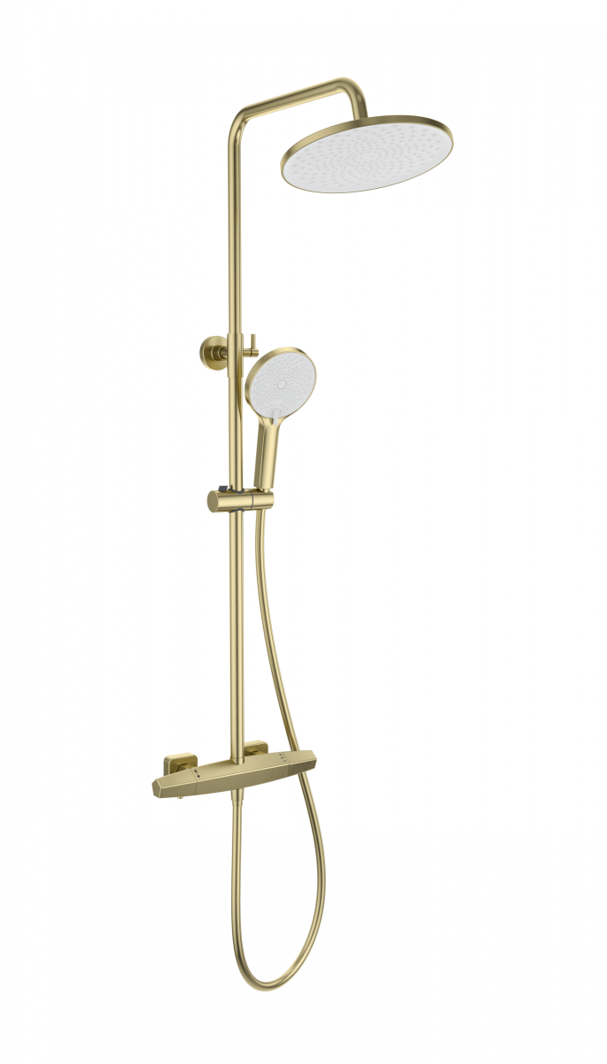 Душевая система Wonzon & Woghand NEO WW-B3045-A-BG (брашированное золото) с термостатом