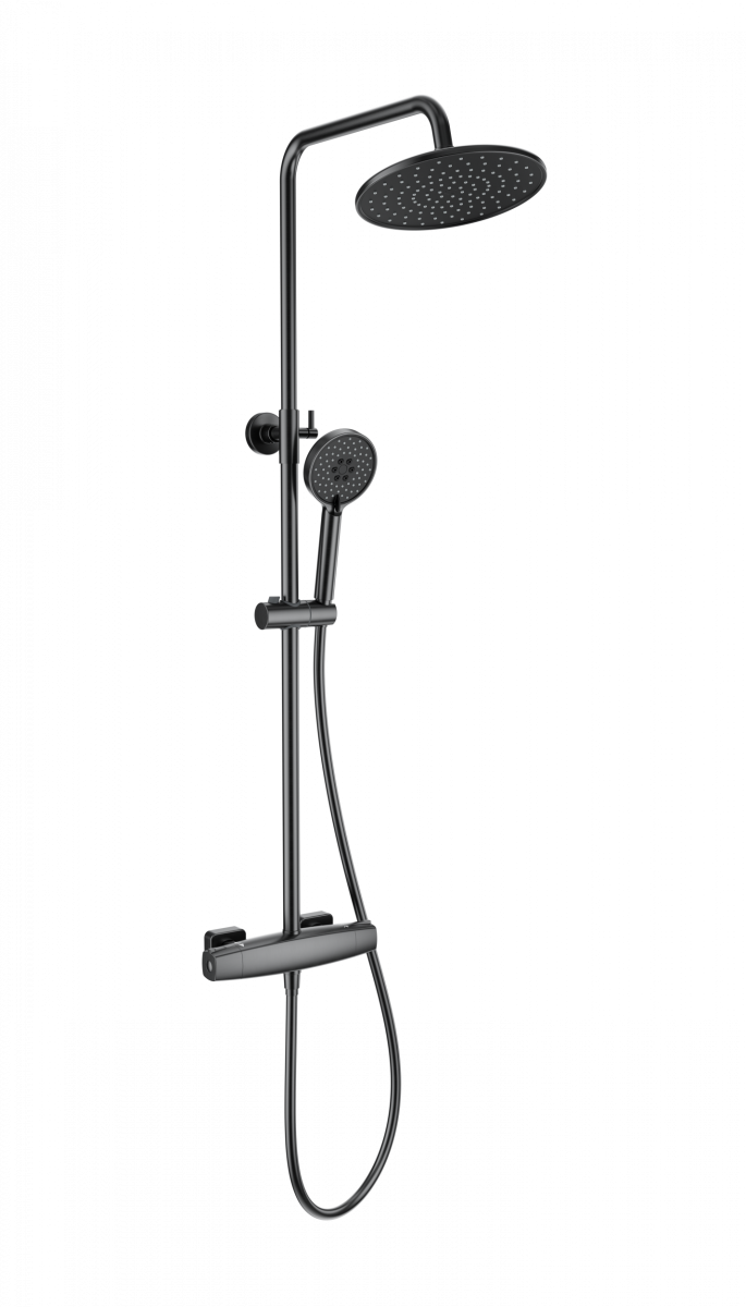 Душевая система Wonzon & Woghand NEO WW-B3035-A-BGG (тёмный графит) с термостатом