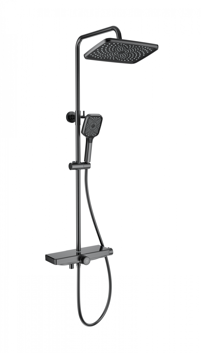 Душевая система Wonzon & Woghand ThermoKlick WW-B3098-A-BGG (тёмный графит) с термостатом