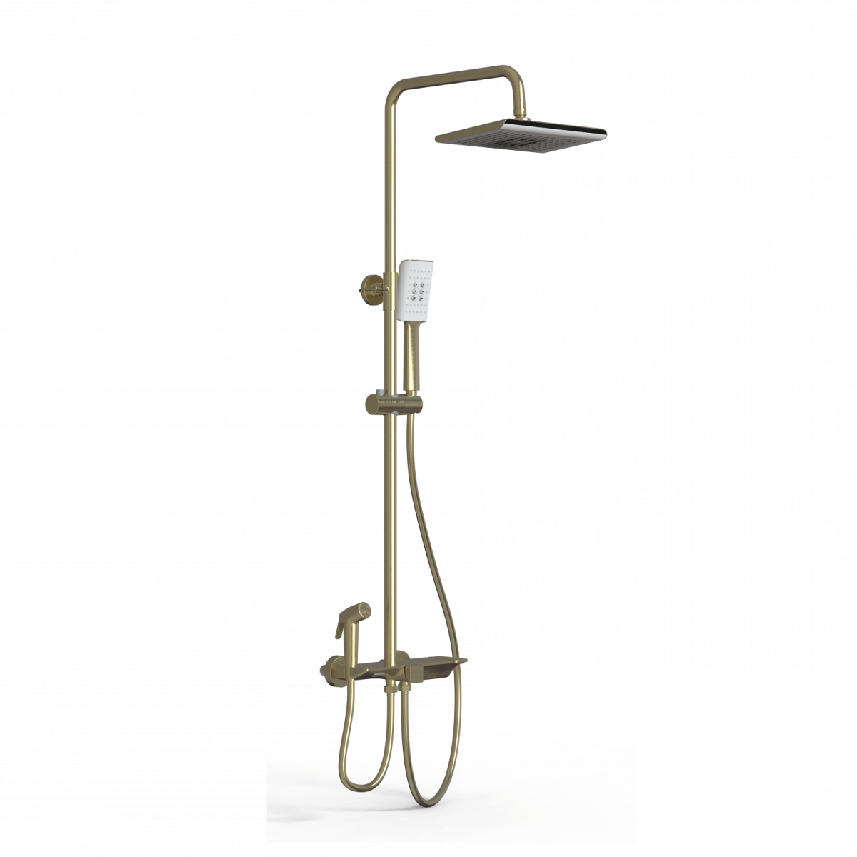 Душевая система Wonzon & Woghand WW-B3310-BG (брашированное золото) с термостатом