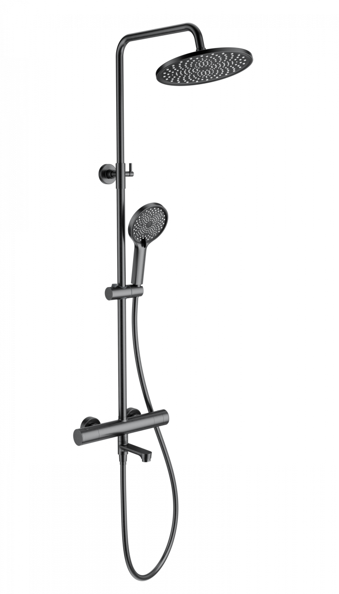 Душевая система Wonzon & Woghand WW-B3069-BGG (тёмный графит) с термостатом