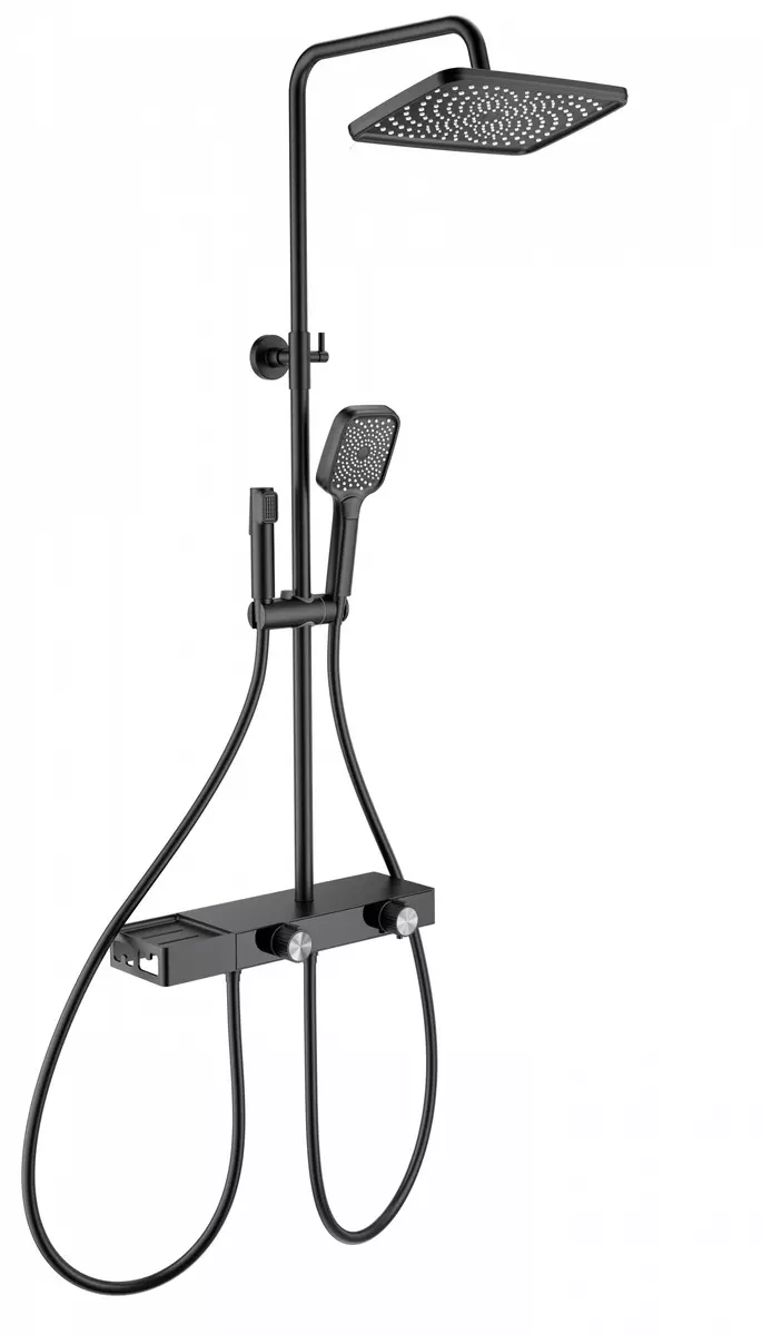 Душевая система Wonzon & Woghand Shelf WW-B4161-MB (чёрный матовый)