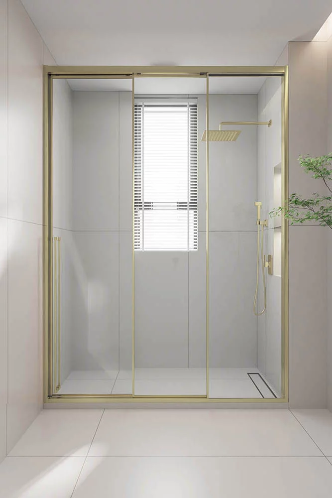 Душевая дверь Veconi Prato 300 G-R PR3/R-120-01-G-C4 1200*2000 мм (золото брашированное/прозрачное)