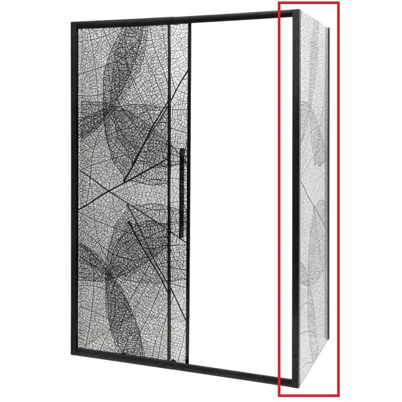 Боковая стенка для комбинации с дверью Deto FB 800*1950 мм (чёрный/с узором)