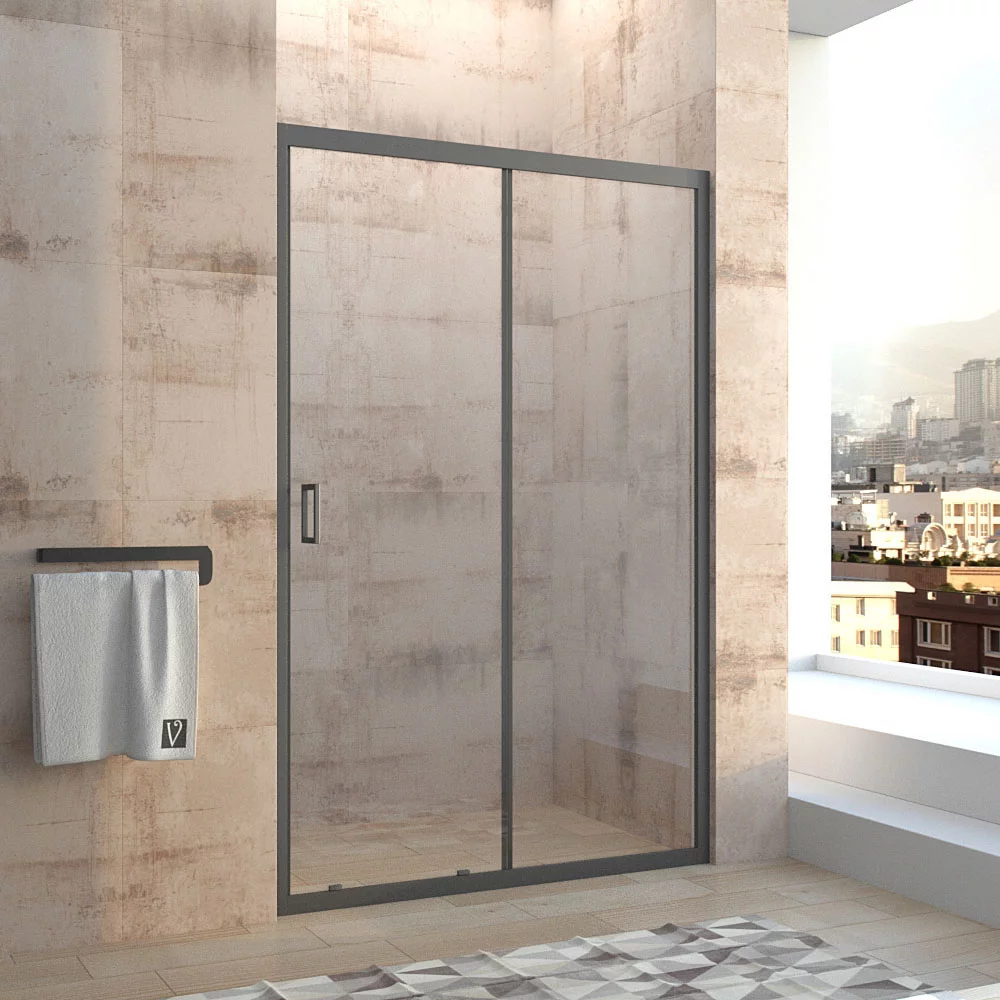 Душевая дверь Veconi VN-40B VN40B-130-01-C1 1300*1850 мм (чёрный матовый/прозрачное)