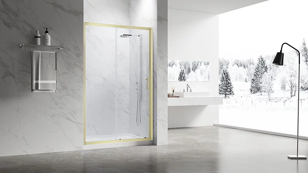 Душевая дверь Veconi VN-55G VN55G-120-01-C8 1200*1950 мм (золото брашированное/прозрачное)
